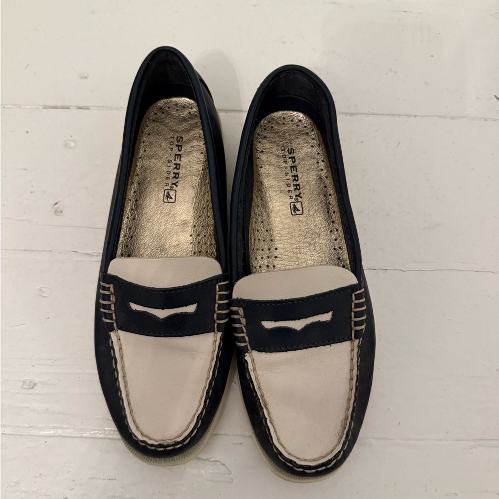 Sperry Two-Tone Navy and white Boat Shoe Loafers